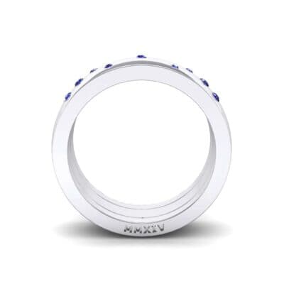 Wide Stellar Embedded Blue Sapphire Ring (0.17 CTW) Side View