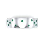 Wide Stellar Embedded Emerald Ring (0.17 CTW) Top Flat View