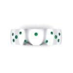 Wide Stellar Embedded Emerald Ring (0.17 CTW) Top Flat View