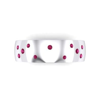 Wide Stellar Embedded Ruby Ring (0.17 CTW) Top Flat View