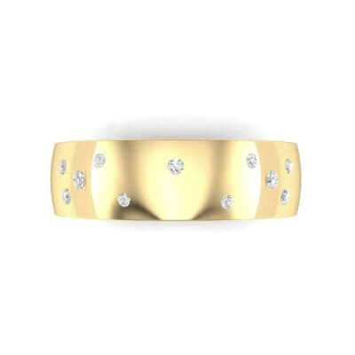 Wide Stellar Embedded Diamond Ring (0.14 CTW) Top Flat View