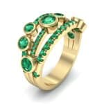 Triple Band Seven-Stone Emerald Ring (2.34 CTW) Perspective View