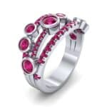 Triple Band Seven-Stone Ruby Ring (2.34 CTW) Perspective View