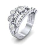Triple Band Seven-Stone Diamond Ring (1.86 CTW) Perspective View