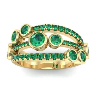 Triple Band Seven-Stone Emerald Ring (2.34 CTW) Top Dynamic View