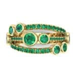 Triple Band Seven-Stone Emerald Ring (2.34 CTW) Top Flat View