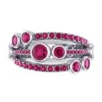 Triple Band Seven-Stone Ruby Ring (2.34 CTW) Top Flat View