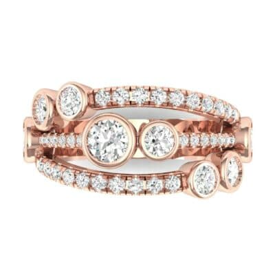 Triple Band Seven-Stone Diamond Ring (1.86 CTW) Top Flat View
