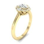 Plain Shank Oval Halo Diamond Engagement Ring (0.89 CTW) Perspective View