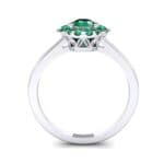 Plain Shank Oval Halo Emerald Engagement Ring (1.03 CTW) Side View