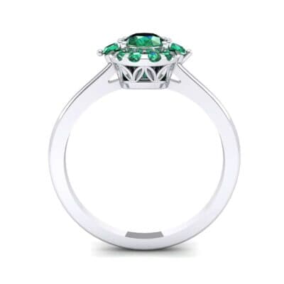Plain Shank Oval Halo Emerald Engagement Ring (1.03 CTW) Side View