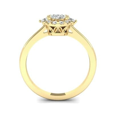 Plain Shank Oval Halo Diamond Engagement Ring (0.89 CTW) Side View