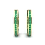 Medium Pave Emerald Hoop Earrings (1.86 CTW) Side View
