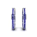 Medium Pave Blue Sapphire Hoop Earrings (1.86 CTW) Side View