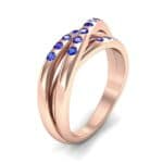 Rolling Triple Band Blue Sapphire Ring (0.3 CTW) Perspective View