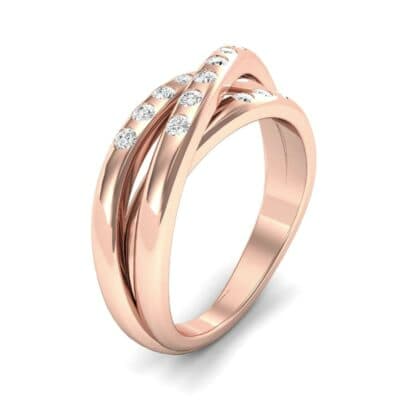 Rolling Triple Band Diamond Ring (0.23 CTW) Perspective View