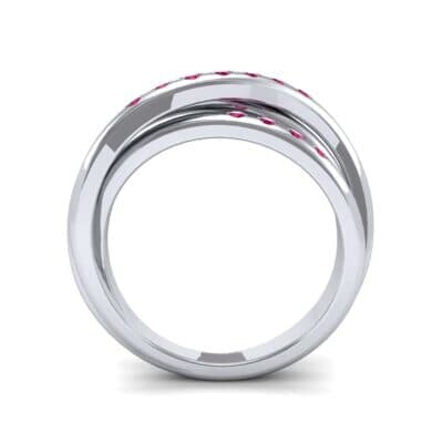 Rolling Triple Band Ruby Ring (0.3 CTW) Side View