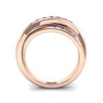 Rolling Triple Band Blue Sapphire Ring (0.3 CTW) Side View