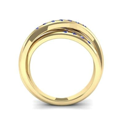 Rolling Triple Band Blue Sapphire Ring (0.3 CTW) Side View