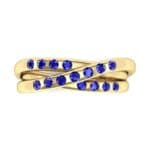 Rolling Triple Band Blue Sapphire Ring (0.3 CTW) Top Flat View