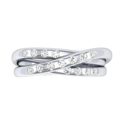 Rolling Triple Band Diamond Ring (0.23 CTW) Top Flat View