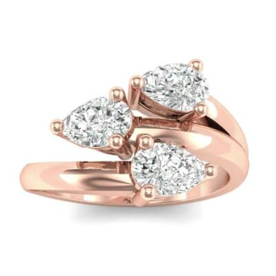 Open Band Pear-Shape Diamond Ring (1.08 CTW) Top Dynamic View