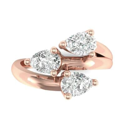 Open Band Pear-Shape Diamond Ring (1.08 CTW) Top Flat View