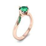 Contoured Emerald Bypass Engagement Ring (0.78 CTW) Perspective View