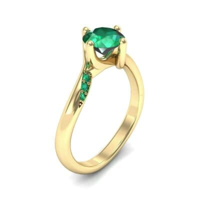 Contoured Emerald Bypass Engagement Ring (0.78 CTW) Perspective View
