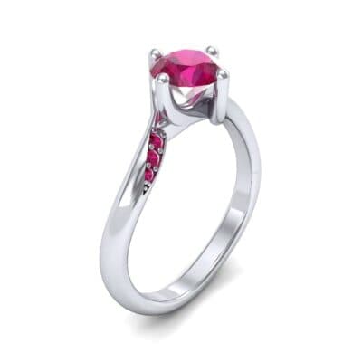Contoured Ruby Bypass Engagement Ring (0.78 CTW) Perspective View