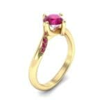 Contoured Ruby Bypass Engagement Ring (0.78 CTW) Perspective View