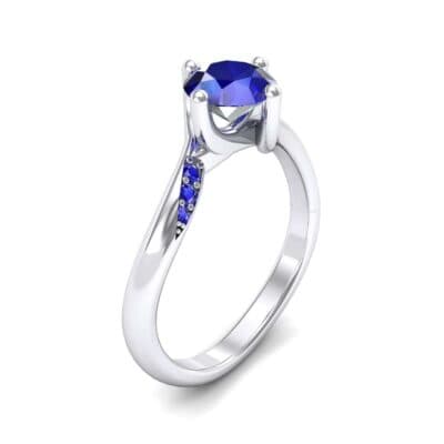 Contoured Blue Sapphire Bypass Engagement Ring (0.78 CTW) Perspective View