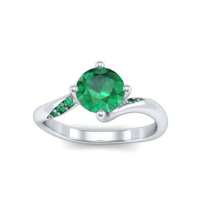 Contoured Emerald Bypass Engagement Ring (0.78 CTW) Top Dynamic View
