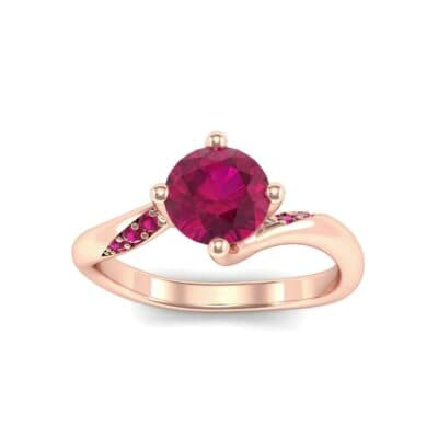 Contoured Ruby Bypass Engagement Ring (0.78 CTW) Top Dynamic View