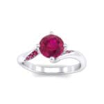 Contoured Ruby Bypass Engagement Ring (0.78 CTW) Top Dynamic View
