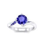 Contoured Blue Sapphire Bypass Engagement Ring (0.78 CTW) Top Dynamic View
