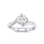 Contoured Diamond Bypass Engagement Ring (0.51 CTW) Top Dynamic View