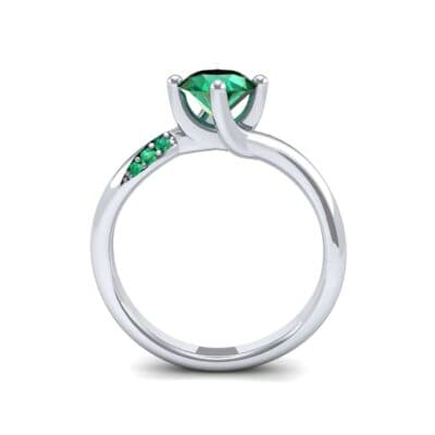 Contoured Emerald Bypass Engagement Ring (0.78 CTW) Side View