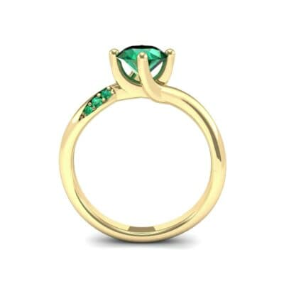Contoured Emerald Bypass Engagement Ring (0.78 CTW) Side View