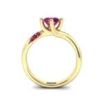 Contoured Ruby Bypass Engagement Ring (0.78 CTW) Side View