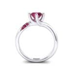 Contoured Ruby Bypass Engagement Ring (0.78 CTW) Side View