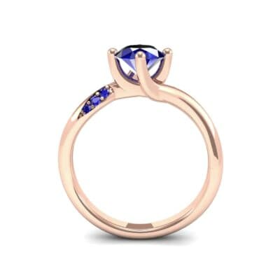 Contoured Blue Sapphire Bypass Engagement Ring (0.78 CTW) Side View