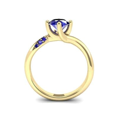 Contoured Blue Sapphire Bypass Engagement Ring (0.78 CTW) Side View