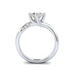 Contoured Diamond Bypass Engagement Ring (0.51 CTW) Side View
