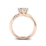 Contoured Diamond Bypass Engagement Ring (0.51 CTW) Side View