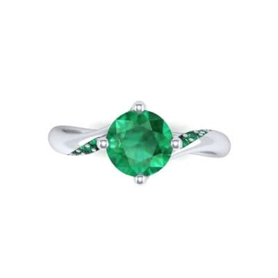Contoured Emerald Bypass Engagement Ring (0.78 CTW) Top Flat View