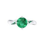 Contoured Emerald Bypass Engagement Ring (0.78 CTW) Top Flat View