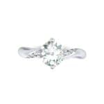 Contoured Diamond Bypass Engagement Ring (0.51 CTW) Top Flat View