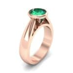 Tapered Bezel-Set Solitaire Emerald Engagement Ring (0.95 CTW) Perspective View