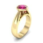 Tapered Bezel-Set Solitaire Ruby Engagement Ring (0.95 CTW) Perspective View
